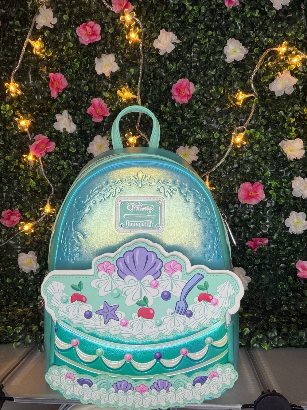 Loungefly Ariel Cake Mini Backpack with Purple & Pink Accents